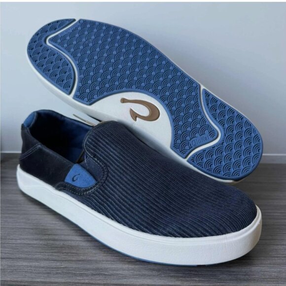 OluKai Lae‘ahi Kapa Slip-On Corduroy Leather Sneakers Loafers Men' Size 8 $120 - Picture 8 of 9